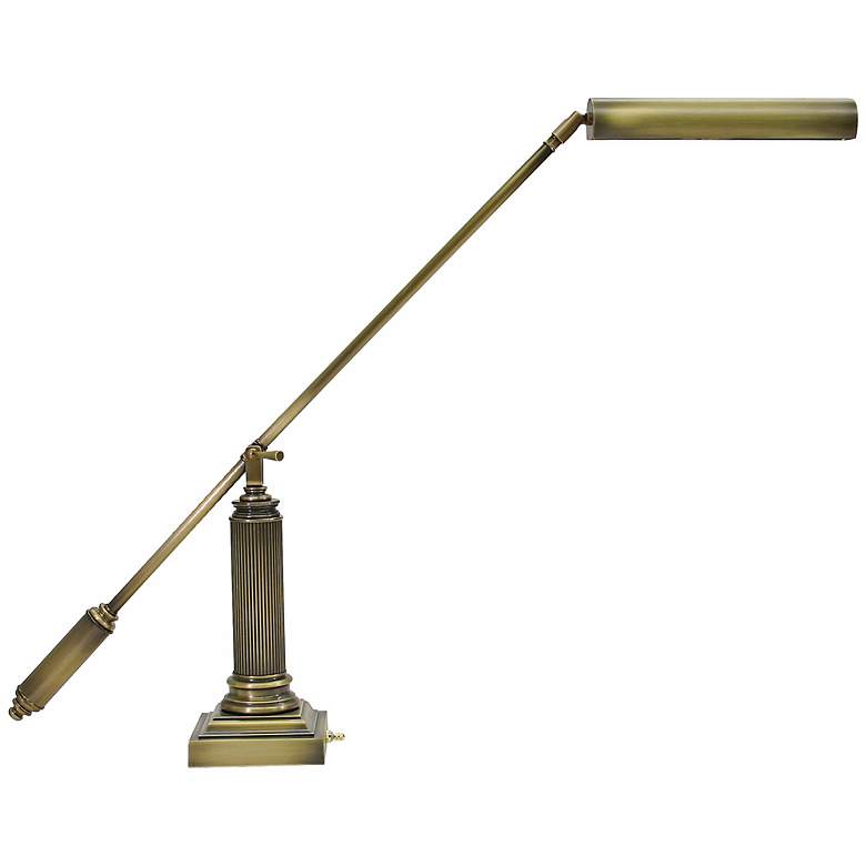 Image 1 House of Troy 26 inch Antique Brass Adjustable Arm Grand Piano Desk Lamp