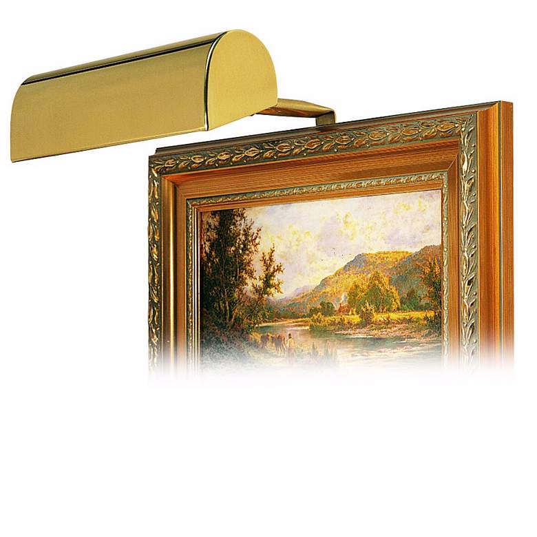 Image 1 House of Troy 8" Wide Polished Brass Plug-in Picture Light