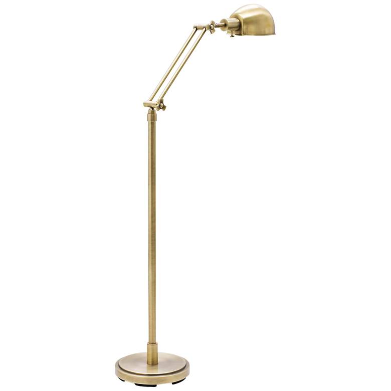 Image 1 House of Troy Addison Adjustable Height Antique Brass Pharmacy Floor Lamp