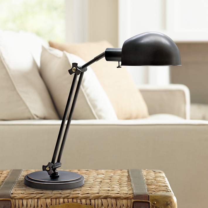 House of Troy Addison Adjustable Height Oiled Bronze Desk Lamp