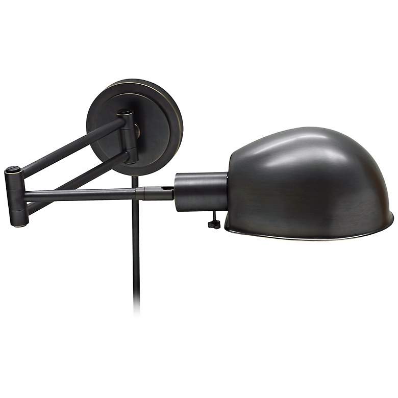 Image 1 House of Troy Addison Modern Bronze Plug-In Swing Arm Wall Lamp