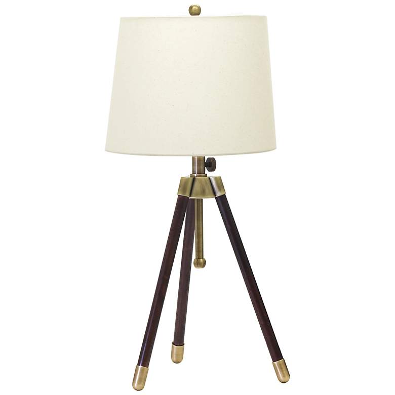 Image 1 House of Troy Adjustable Antique Brass Tripod Table Lamp