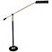 House of Troy Adjustable Height Brass and Black Boom Arm Piano Floor Lamp