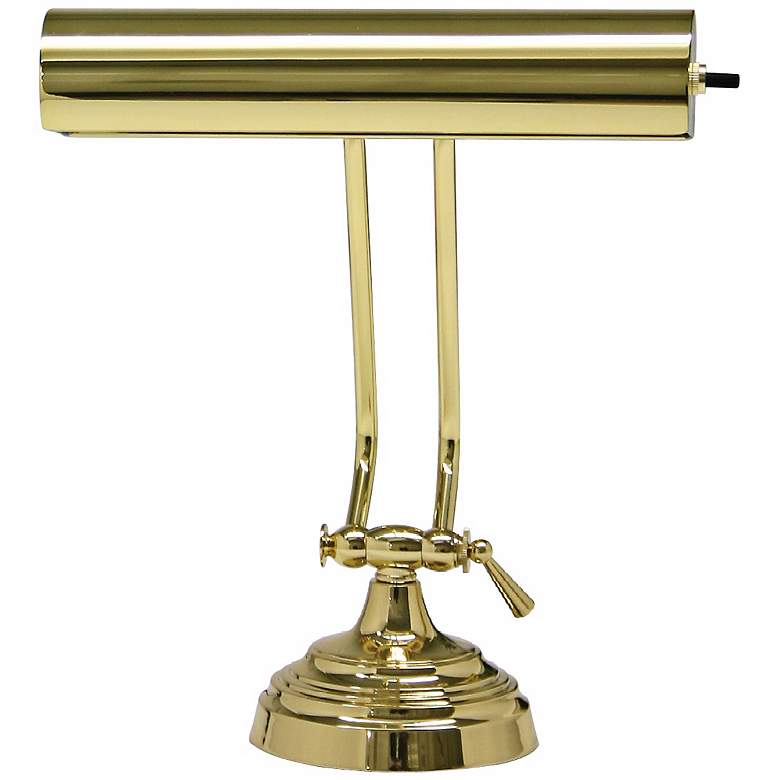 Image 2 House of Troy Advent 10 1/2" Twin Arm Polished Brass Piano Desk Lamp