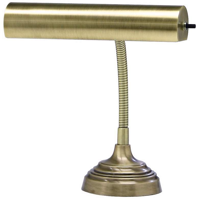 Image 2 House of Troy Advent 10 inch Wide Antique Brass Piano Desk Lamp