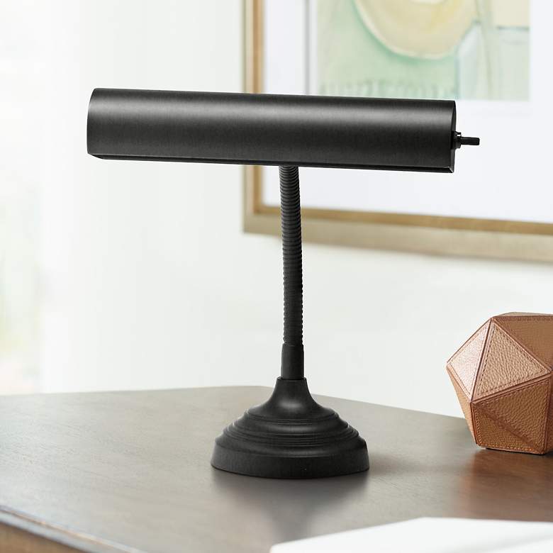 Image 1 House of Troy Advent 10" Wide Black Piano Desk Lamp