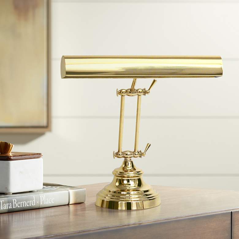 Image 1 House of Troy Advent 12 inch High Polished Brass Piano Lamp