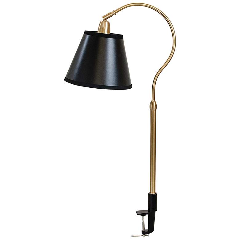 Image 1 House of Troy Aria 16 3/4" Gold and Black Hook Arm Clamp-On Lamp