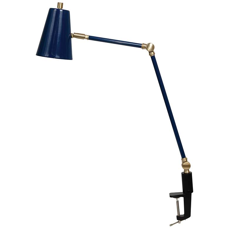 Image 1 House of Troy Aria 18 1/2" Gold and Black Swing Arm Clamp-On Lamp