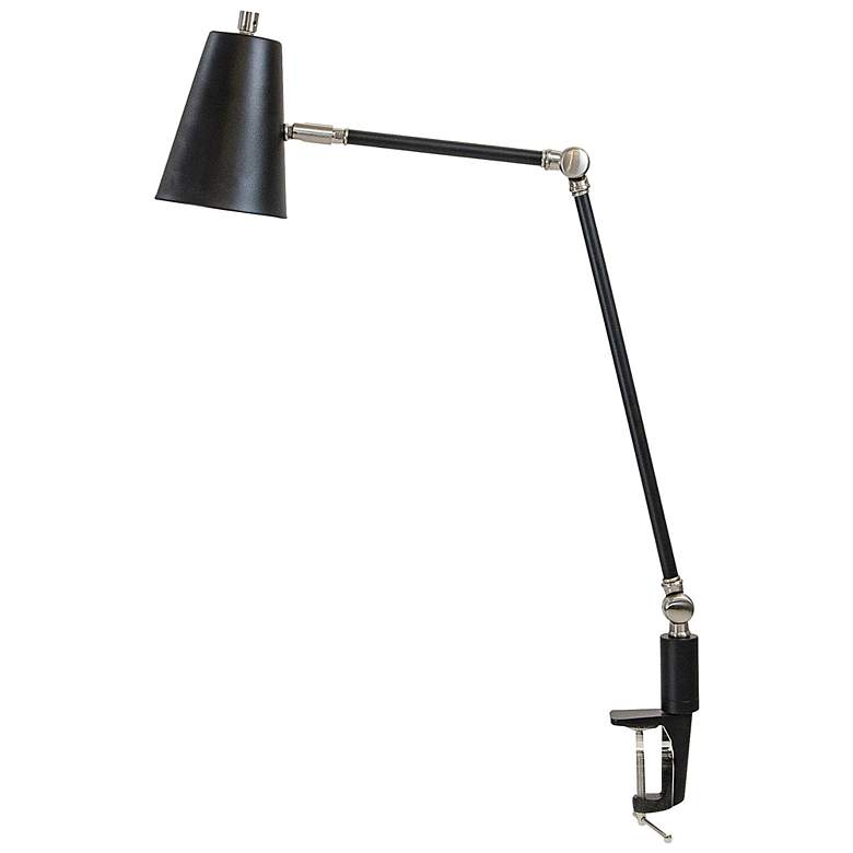 Image 1 House of Troy Aria 18 1/2" Steel and Black Swing Arm Clamp-On Lamp