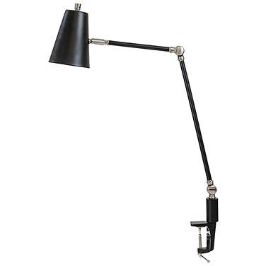 House of Troy Aria 18 1/2" Steel and Black Swing Arm Clamp-On Lamp