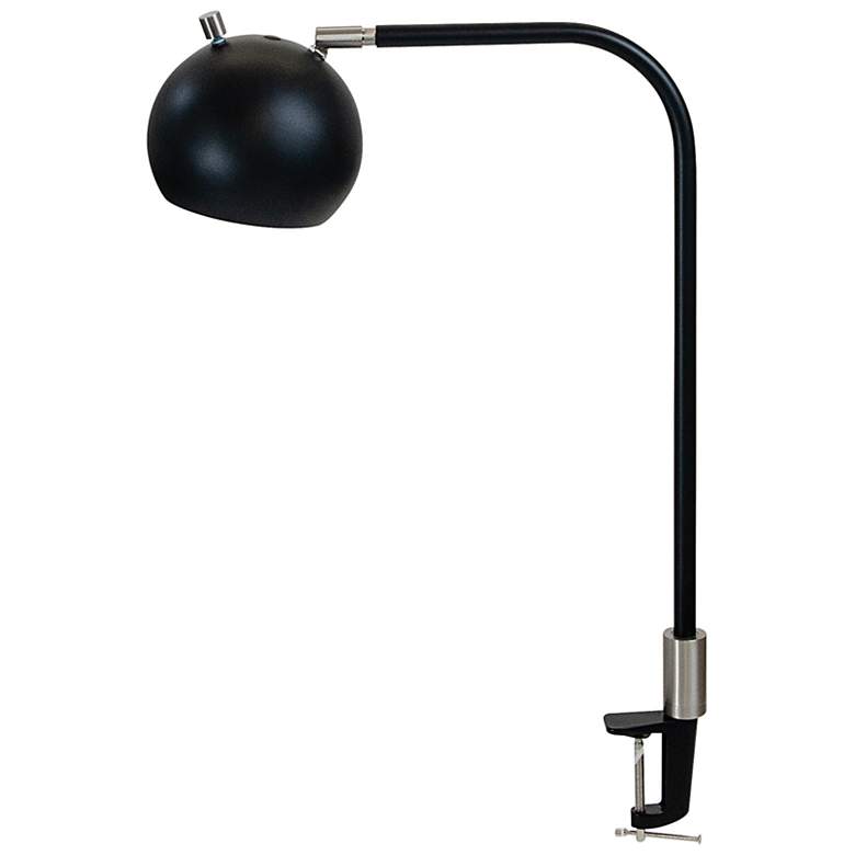 Image 1 House of Troy Aria 20" Brushed Steel and Black Clamp-On Lamp