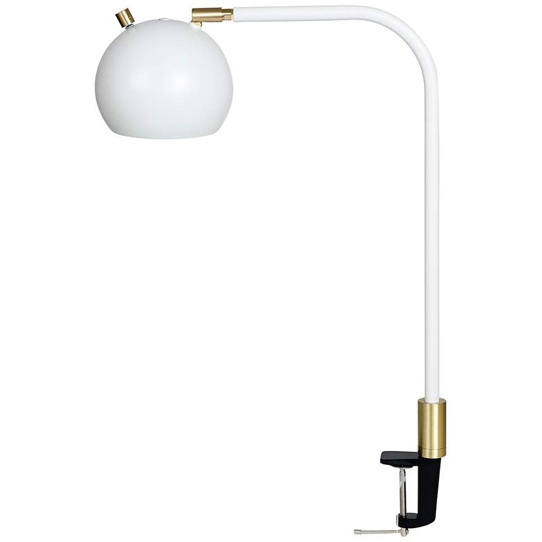 Image 1 House of Troy Aria 20" Gold and White Clamp-On Lamp