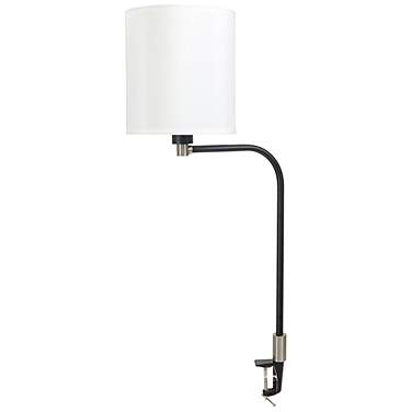 House of Troy Aria 20" White Shade and Black Clamp-On Lamp