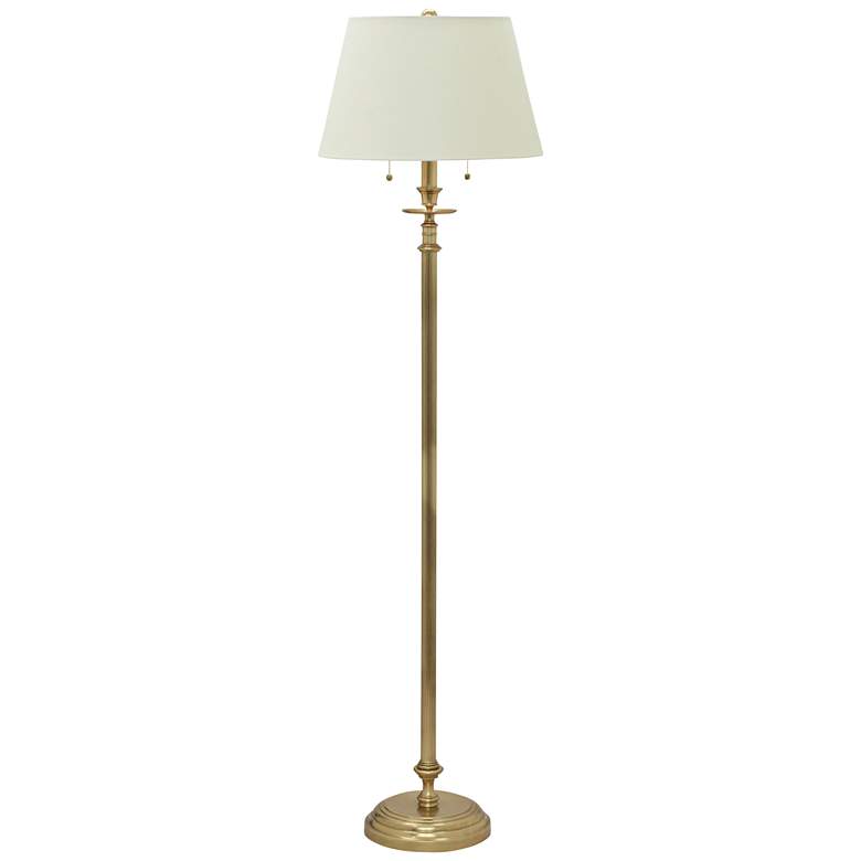 Image 1 House of Troy Bennington 2-Light Olde Brass Floor Lamp