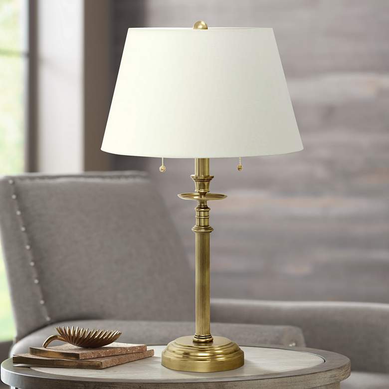 Image 1 House of Troy Bennington 2-Light Olde Brass Table Lamp