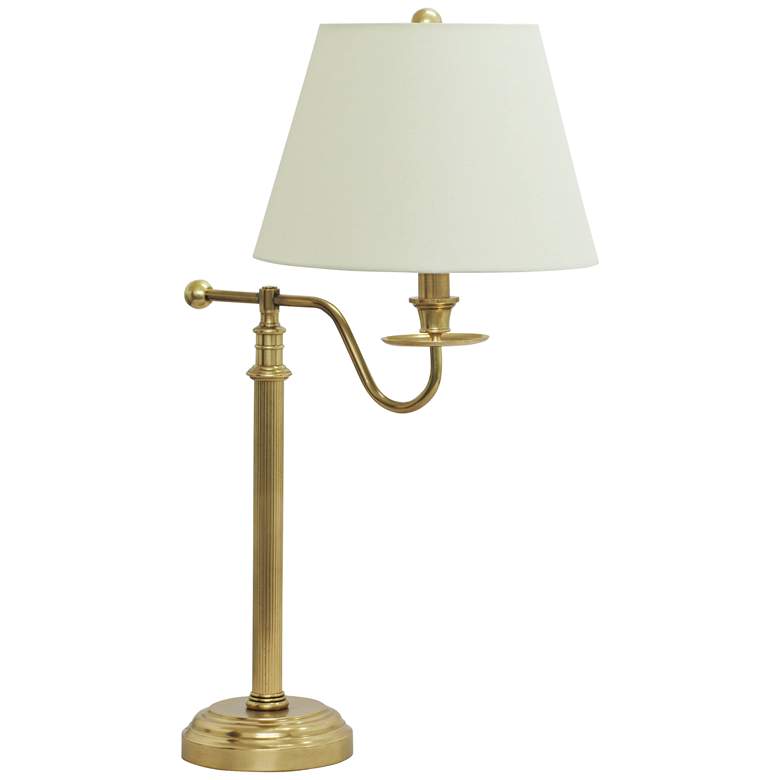 Image 1 House of Troy Bennington Bridge-Arm Olde Brass Table Lamp