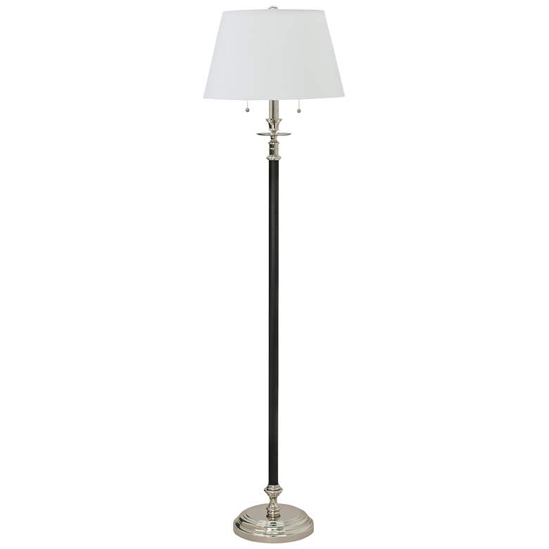 Image 1 House of Troy Bennington Nickel 2-Light Black Floor Lamp