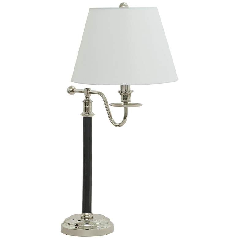 Image 1 House of Troy Bennington Nickel Bridge Black Table Lamp