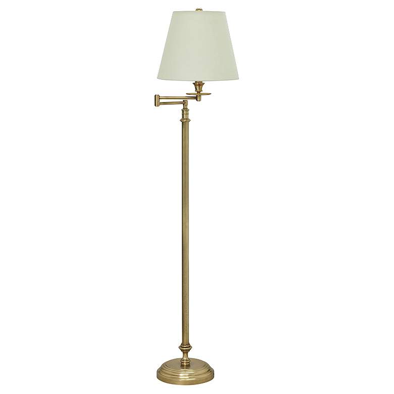 Image 1 House of Troy Bennington Olde Brass Swing-Arm Floor Lamp