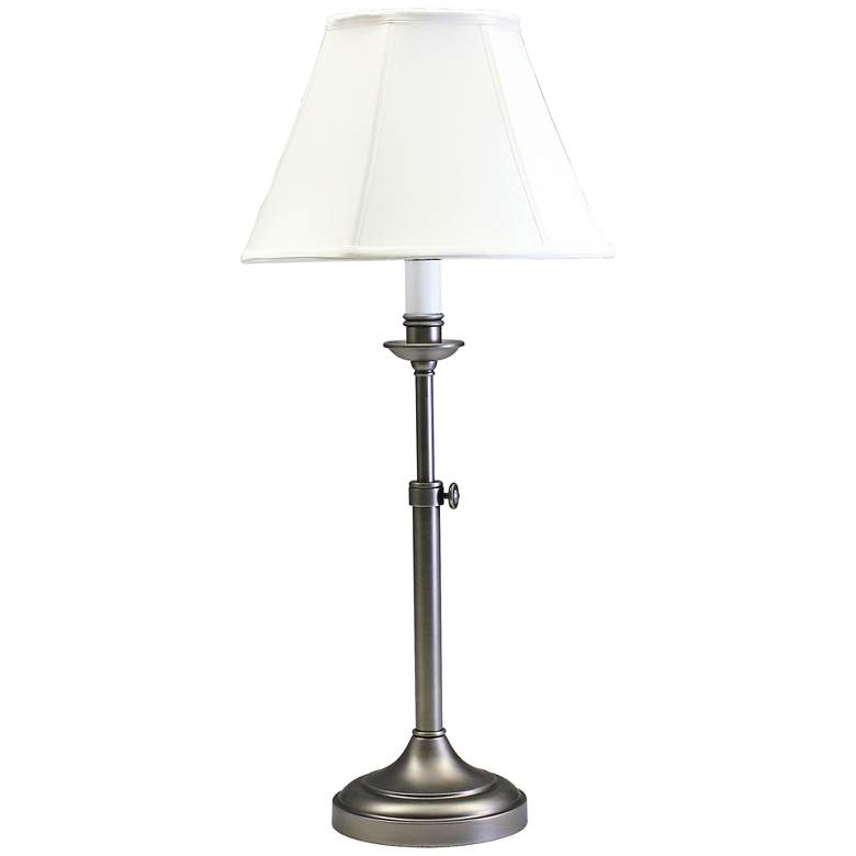 Image 1 House of Troy Club Adjustable Antique Silver Table Lamp