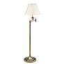 House of Troy Club Collection Adjustable Height Brass Swing Arm Floor Lamp