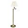 House of Troy Club Collection Adjustable Height Brass Swing Arm Floor Lamp