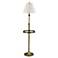 House of Troy Club Collection Adjustable Height Brass Tray Table Floor Lamp