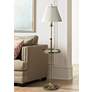 1_House of Troy Club Collection Adjustable Height Brass Tray Table Floor Lamp