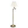 House of Troy Club Collection Brass Swing Arm Floor Lamp