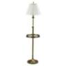 House of Troy Club Collection Brass Tray Table Floor Lamp