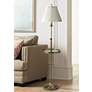 House of Troy Club Collection Brass Tray Table Floor Lamp