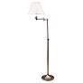 House of Troy Club Collection Swing Arm Silver Floor Lamp