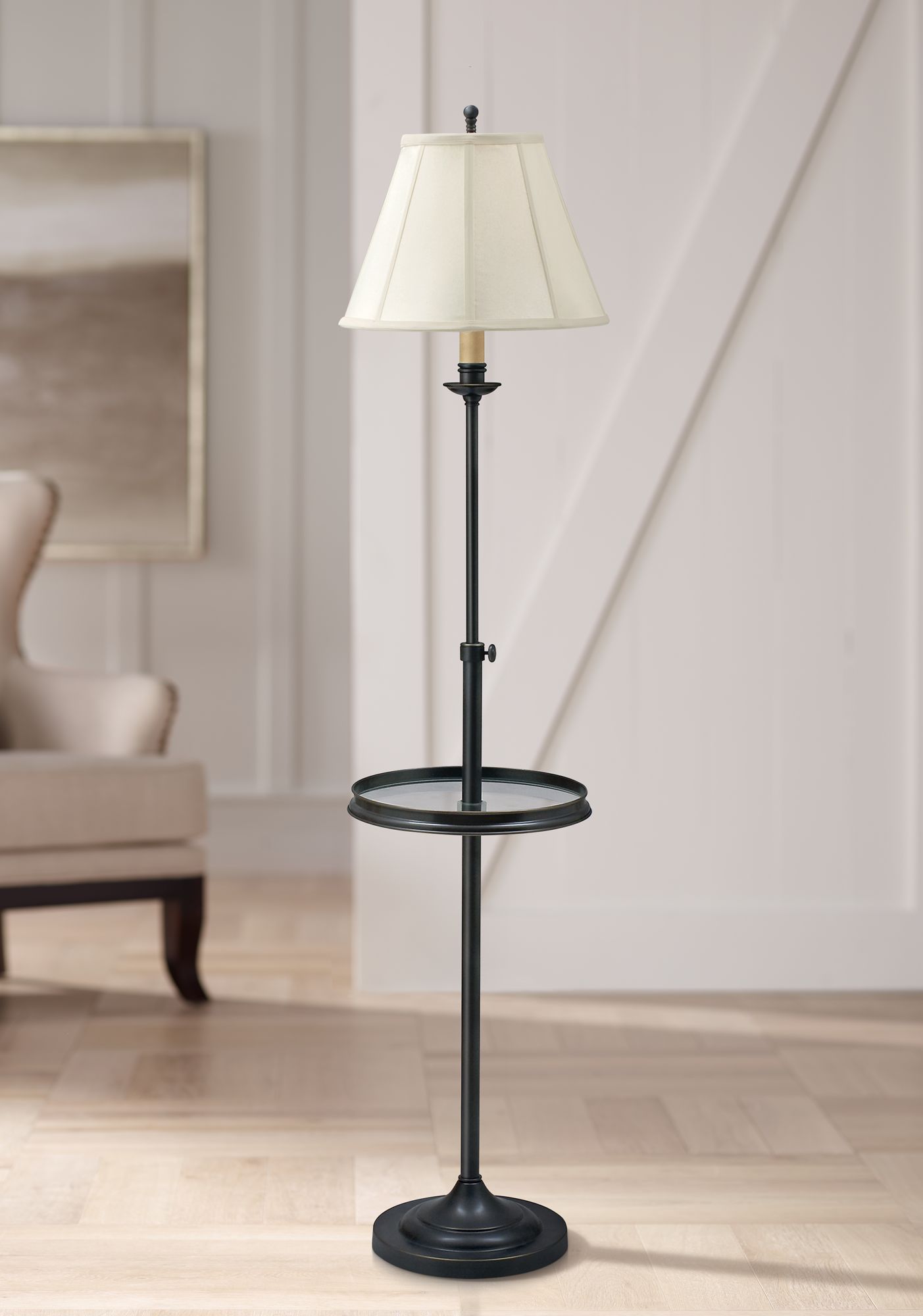 House of Troy Club Oil Rubbed Bronze Floor Lamp with Tray