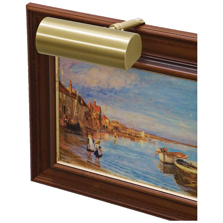 Image 1 House of Troy Contemporary 5" Wide Satin Brass Picture Light