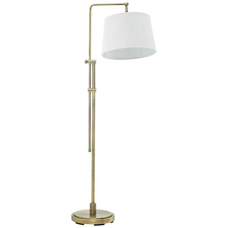 Image 1 House of Troy Crown Point Antique Brass Floor Lamp