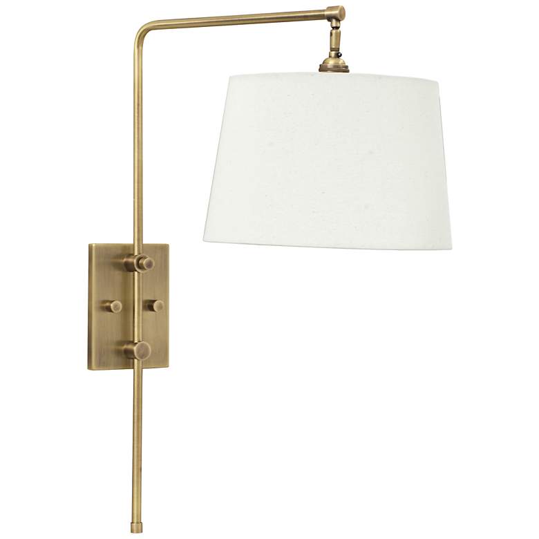 Image 1 House of Troy Crown Point Antique Brass Swing Arm Wall Lamp