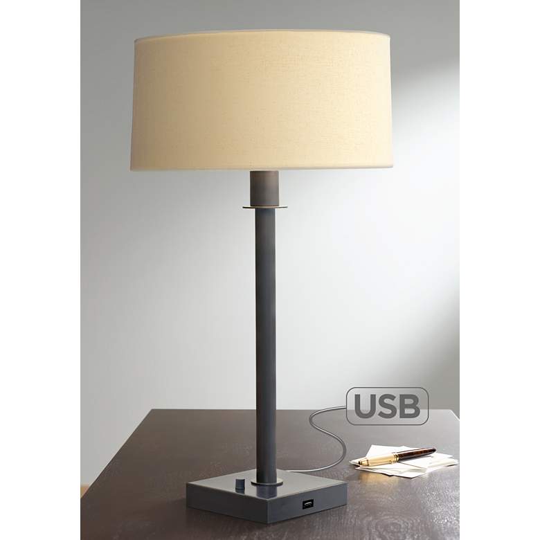 Image 1 House of Troy Franklin 27" Oil-Rubbed Bronze USB Table Lamp