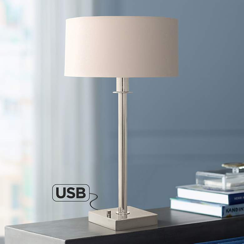 Image 1 House of Troy Franklin 27" Polished Nickel Table Lamp