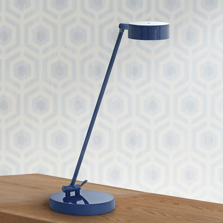 Image 1 House of Troy Generation Adjustable Navy Blue LED Desk Lamp