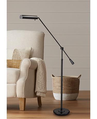 House of Troy Grand Piano Adjustable Height Boom Arm Bronze Floor Lamp