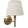 2_House of Troy Greensboro 13" High Antique Brass Plug-In Wall Lamp