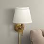 1_House of Troy Greensboro 13" High Antique Brass Plug-In Wall Lamp