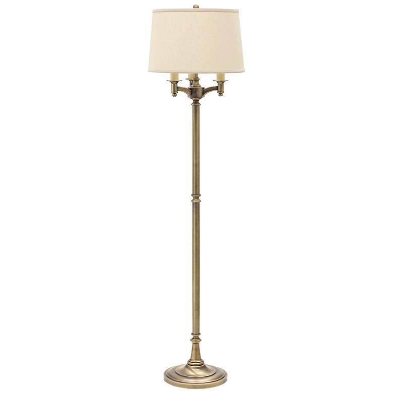 Image 2 House of Troy Lancaster 62 3/4 inch 6-Way Antique Brass Floor Lamp
