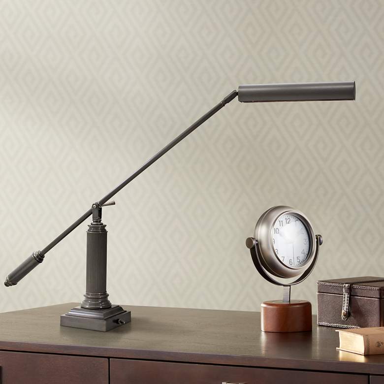 Image 1 House of Troy Mahogany Bronze 26 inch High Grand Piano Desk Lamp