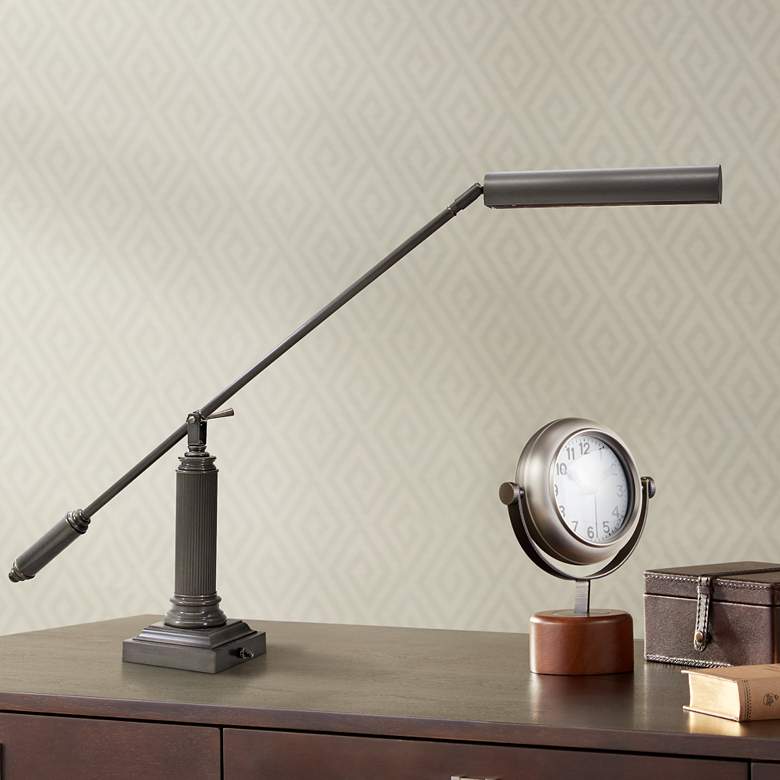 Image 1 House of Troy Mahogany Bronze 26" High Grand Piano Desk Lamp