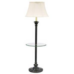 House of Troy Newport 55 3/4&quot; Bronze with Glass Tray Floor Lamp
