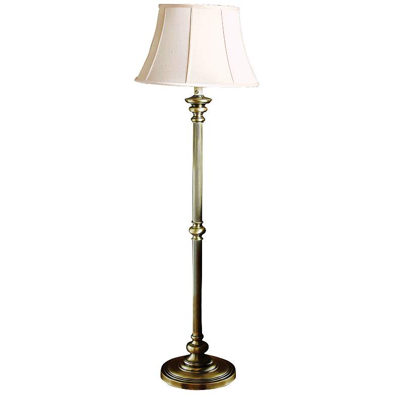 Image 1 House of Troy Newport 57 1/2 inch High 2- Light Antique Brass Floor Lamp