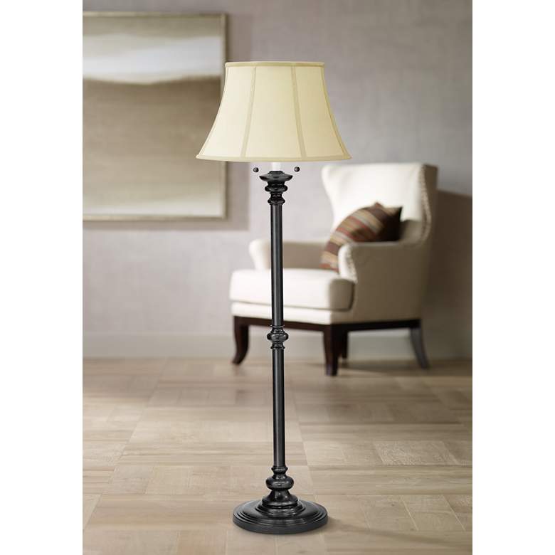 Image 1 House of Troy Newport 57 1/2 inch Oil Rubbed Bronze Twin Pull Floor Lamp