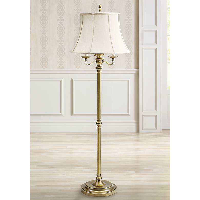 Image 1 House of Troy Newport 63 inch High Antique Brass Six Way Floor Lamp